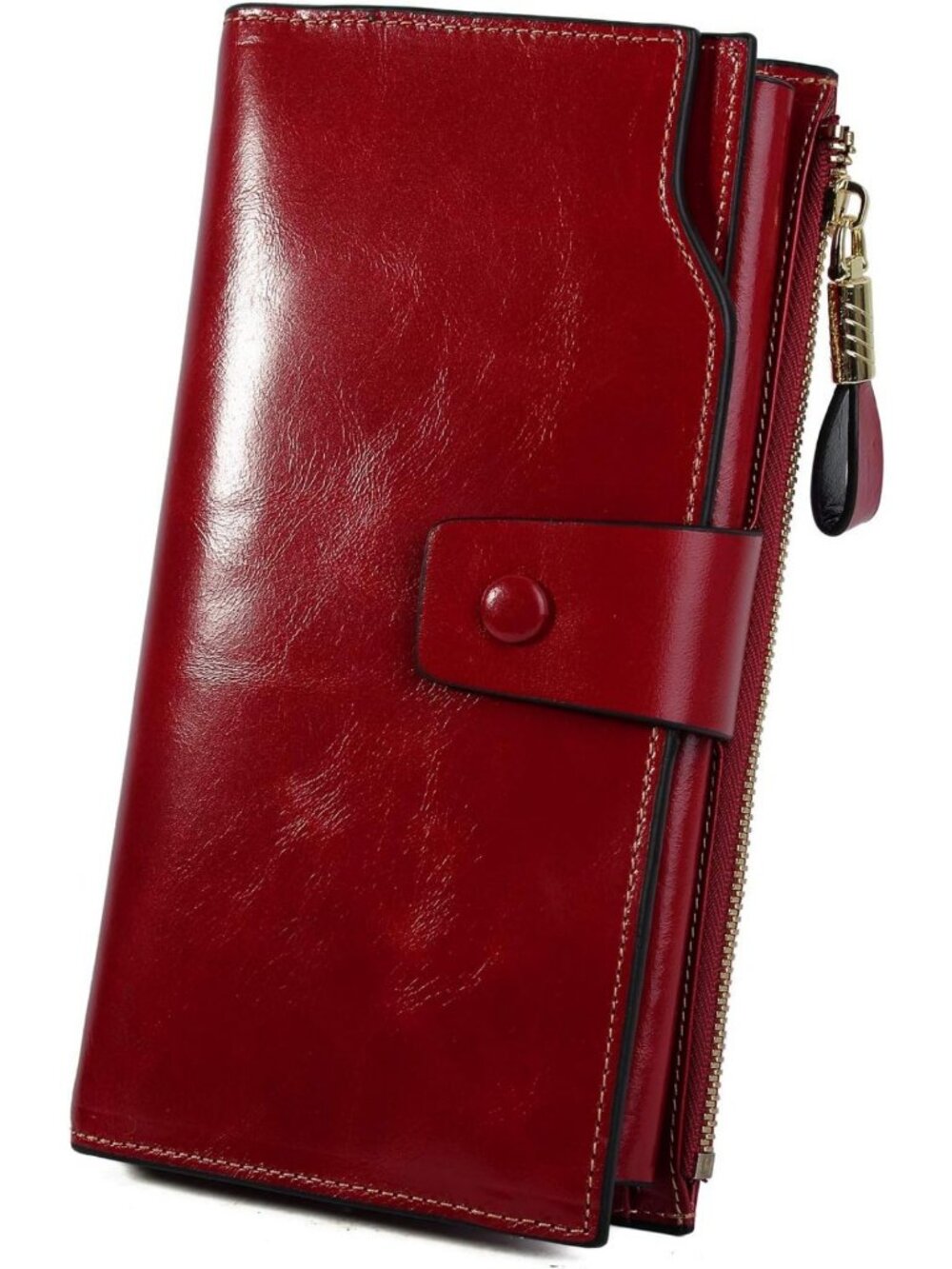 Stylish Women's RFID Leather Wallet with 21 Card Slots & Phone Pocket